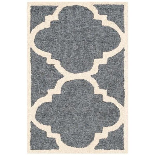 Safavieh Cambridge Hand Tufted Accent RugDark Grey & Ivory 2 ft.-6 in. x 4 ft. - CAM140X-24