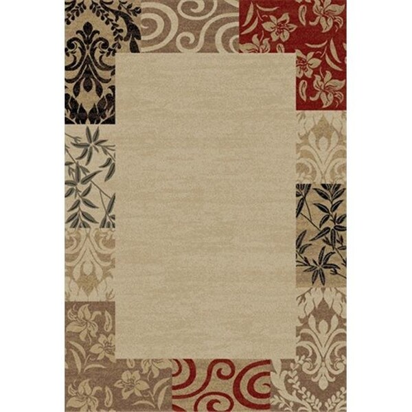 Infinity Home Infinity Home 548224 Barclay Vane Willow Damask 3 ft. 11 in. x 5 ft. 3 in. Rectangular Area Rug in Beige - 548224