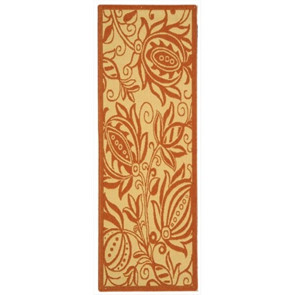 Safavieh 2 Ft. -4 In. X 6 Ft. -7 In. Runner Indoor-Outdoor Courtyard- Natural And Terra- Machine Made Rug - CY2961-3201-27