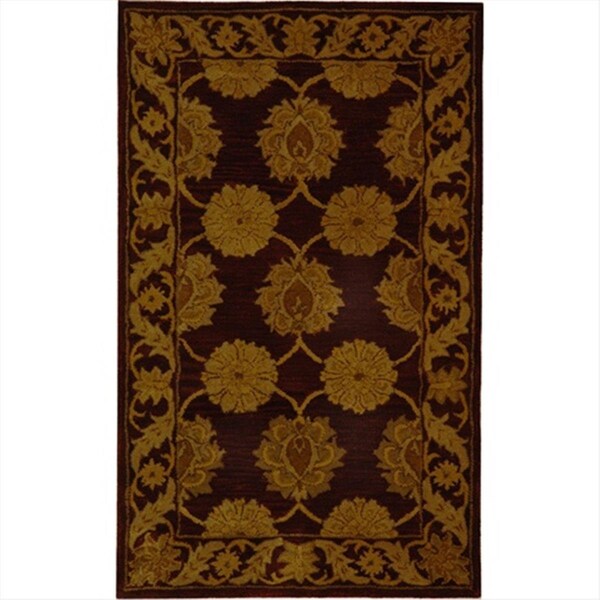Safavieh 3 x 5 ft. Small Rectangle- Traditional Heritage Maroon Hand Tufted Rug - HG314B-3
