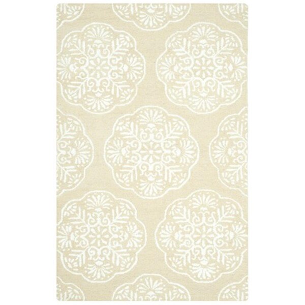 Safavieh Bella Hand Tufted Rectangle Rug- Beige - White- 2 x 3 ft. - BEL711A-2