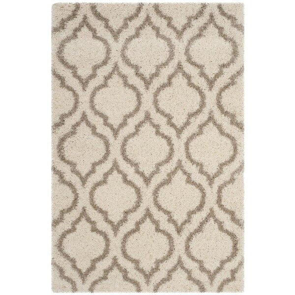 Flowers First 4 x 6 ft. Hudson Shag Power Loomed Rug, Ivory & Beige - Small Rectangle - FL1874484