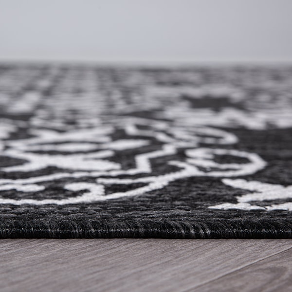 World Rug Gallery Transitional Geometric Textured Flat Weave Indoor/Outdoor Area Rug 5' x 7' Black - 119BLACK5X7