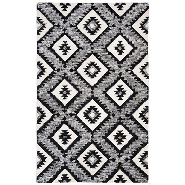 Safavieh 4 x 6 ft. Aspen Rectangle Hand Tufted RugCharcoal & Black - APN813Z-4