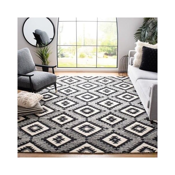 Safavieh 4 x 6 ft. Aspen Rectangle Hand Tufted RugCharcoal & Black - APN813Z-4