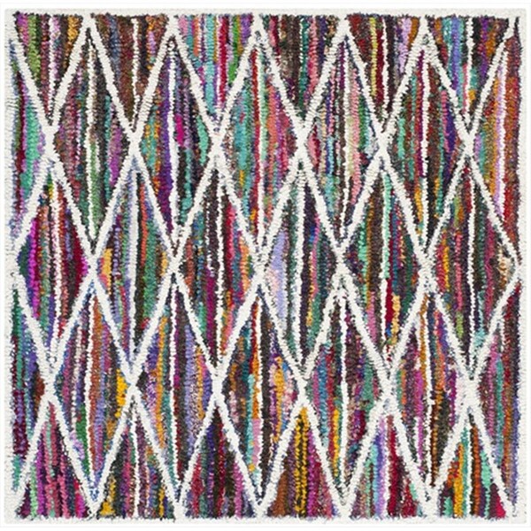 Safavieh 4 x 4 ft. Square Contemporary Nantucket Multicolor Hand Tufted Rug - NAN313A-4SQ