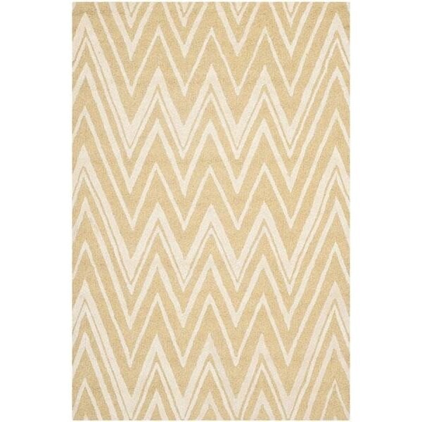 Safavieh 4 x 6 ft. Cambridge Hand Tufted Small Rectangle Area RugLight Gold & Ivory - CAM711L-4