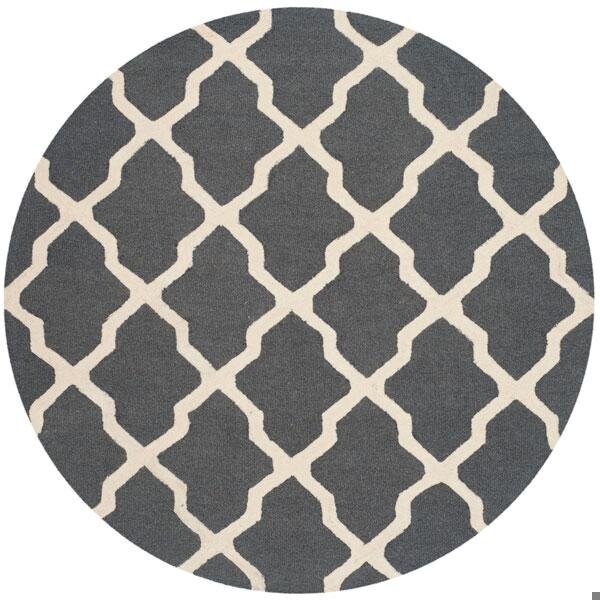 Safavieh Cambridge Hand Tufted Runner Rug- Dark Grey - Ivory- 2 ft. 6 in. x 18 ft. - CAM121X-218