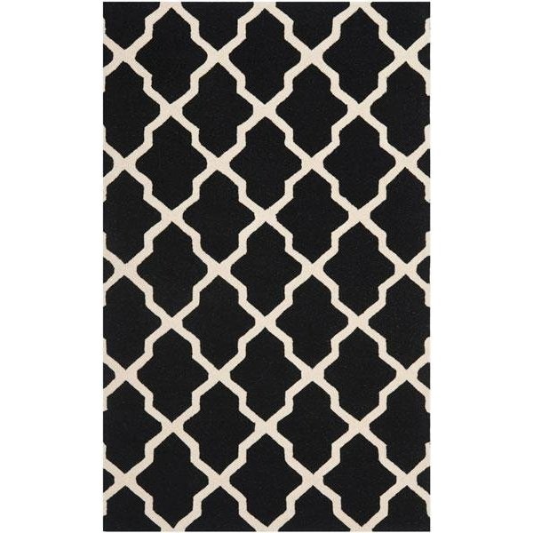 Safavieh 2 ft.-6 in. x 6 ft. Runner Transitional Cambridge- Black and Ivory Hand Tufted Rug - CAM121E-26