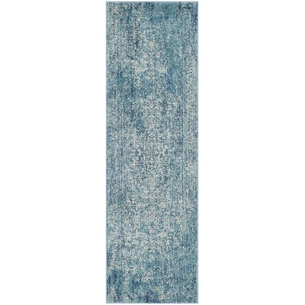 Safavieh Evoke Power Loomed Runner RugBlue & Ivory 2 ft.-2 in. x 19 ft. - EVK256C-219
