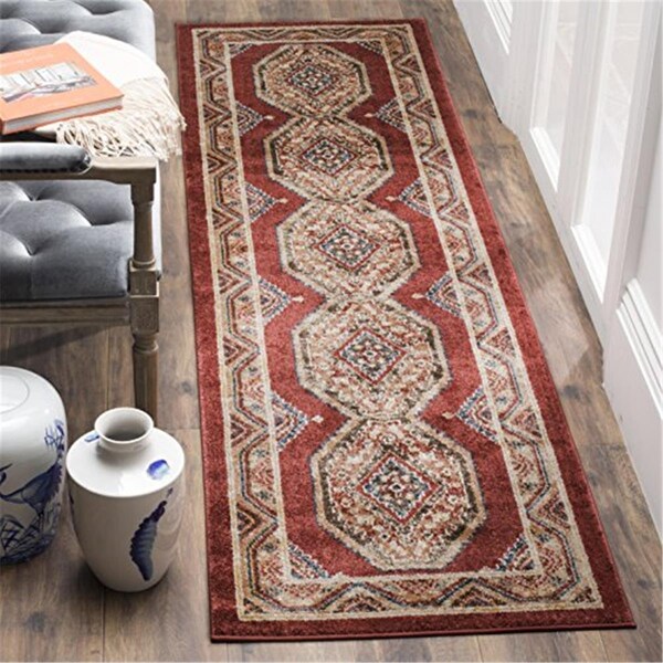 Safavieh 2 ft. 3 in. x 6 ft. Bijar Rectangle Power-Loomed Rug Red & Rust - BIJ647R-26