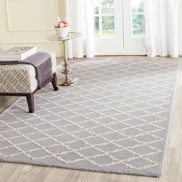 Safavieh Cambridge Hand Tufted Accent Rug- Silver - Ivory- 2 x 3 ft. - CAM137D-2