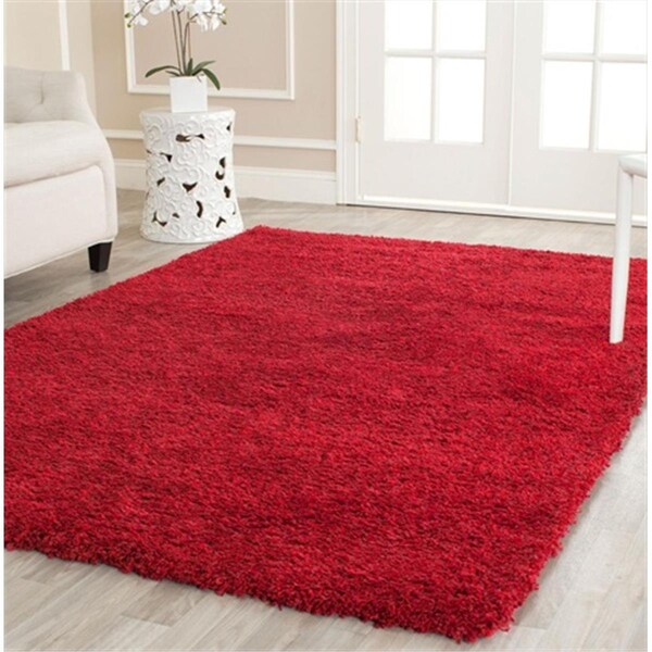 Safavieh 4 x 4 ft. Round Red California Shag Rug - SG151-4040-4R