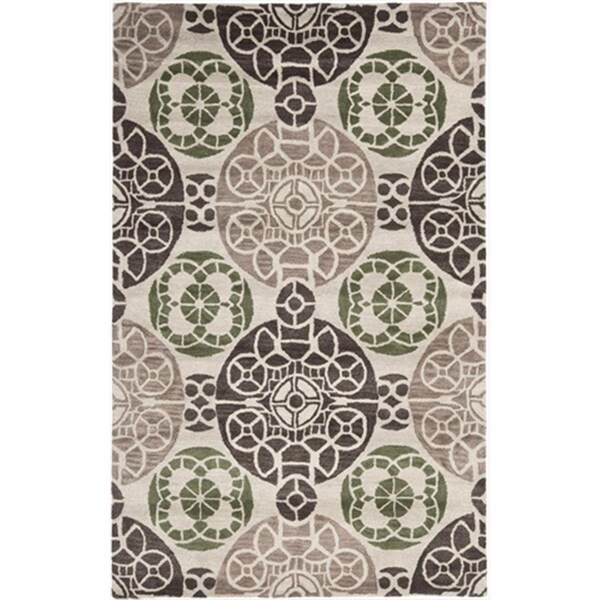 Safavieh 4 x 6 ft. Small Rectangle Contemporary Wyndham Ivory and Brown Hand Tufted Rug - WYD376B-4
