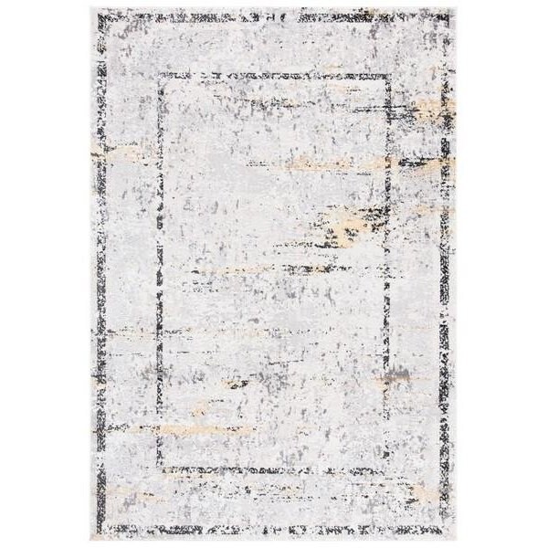 Safavieh 8 x 10 ft. Amelia Vintage Rectangle Power Loomed Rug Gray & Gold - ALA207F-8