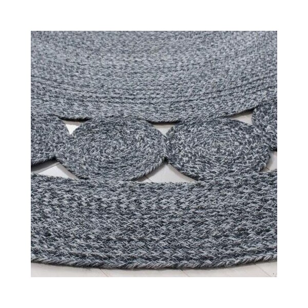 Safavieh 4 x 4 ft. Cape Cod Round Area Rug, Charcoal - CAP225H-4R