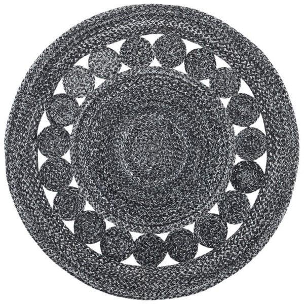 Safavieh 4 x 4 ft. Cape Cod Round Area Rug, Charcoal - CAP225H-4R
