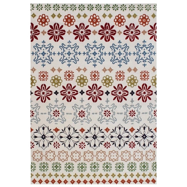 Safavieh Wyndham Square Rugs, Ivory and Multi Color - 5 x 5 ft. - WYD319A-5SQ