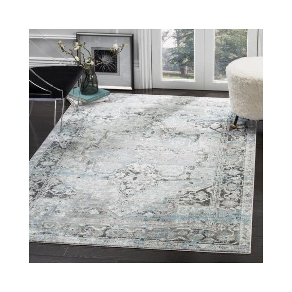 Safavieh Claremont Power Loomed Runner RugIvory & Grey 2 ft. 6 in. x 7 ft. 9 in. - CLR665G-28
