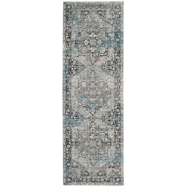 Safavieh Claremont Power Loomed Runner RugIvory & Grey 2 ft. 6 in. x 7 ft. 9 in. - CLR665G-28