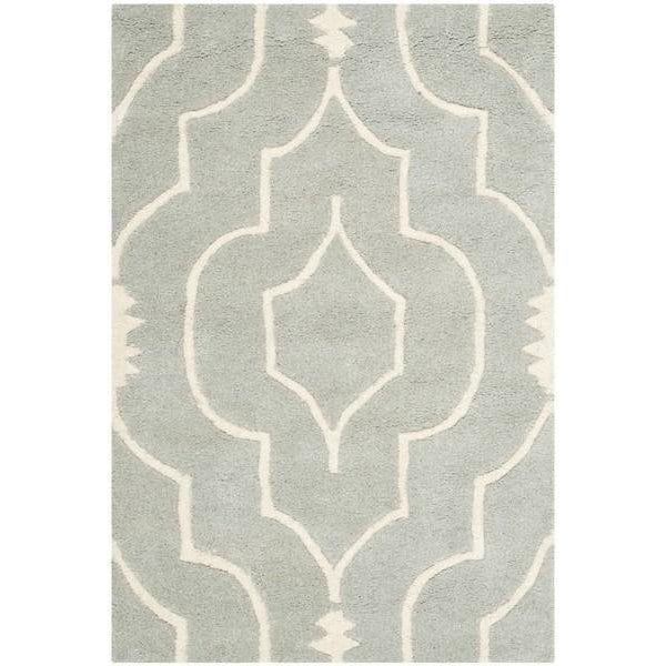 Safavieh 3 Ft. x 5 Ft. Rectangle- Contemporary Chatham Grey And Ivory Hand Tufted Rug - CHT736E-3