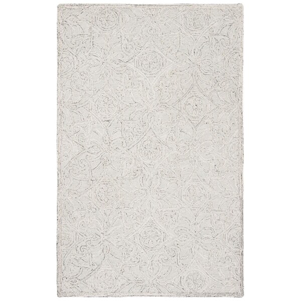 Safavieh 5 x 5 ft. Micro-Loop 100 Square Hand-Tufted Rug - Gray & Ivory - MLP152F-5SQ