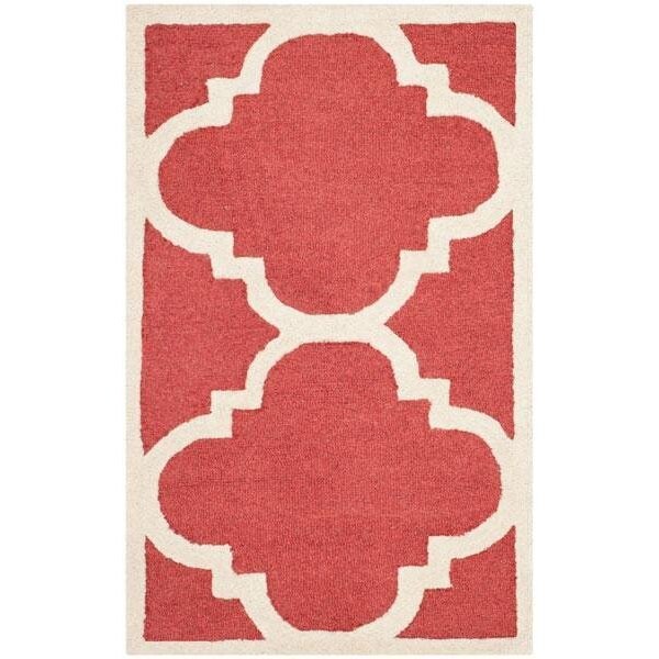 Safavieh Cambridge Hand Tufted Runner Rug- Rust - Ivory- 2 ft. 6 in. x 10 ft. - CAM140L-210