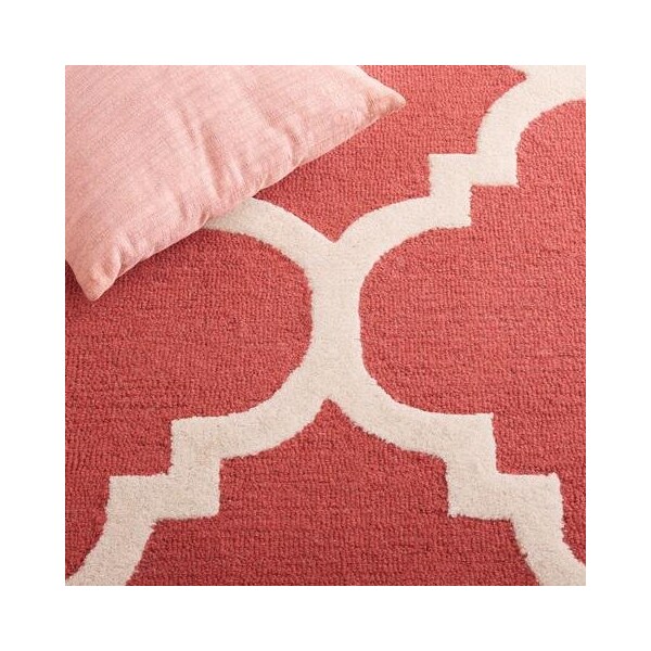 Safavieh Cambridge Hand Tufted Runner Rug- Rust - Ivory- 2 ft. 6 in. x 10 ft. - CAM140L-210