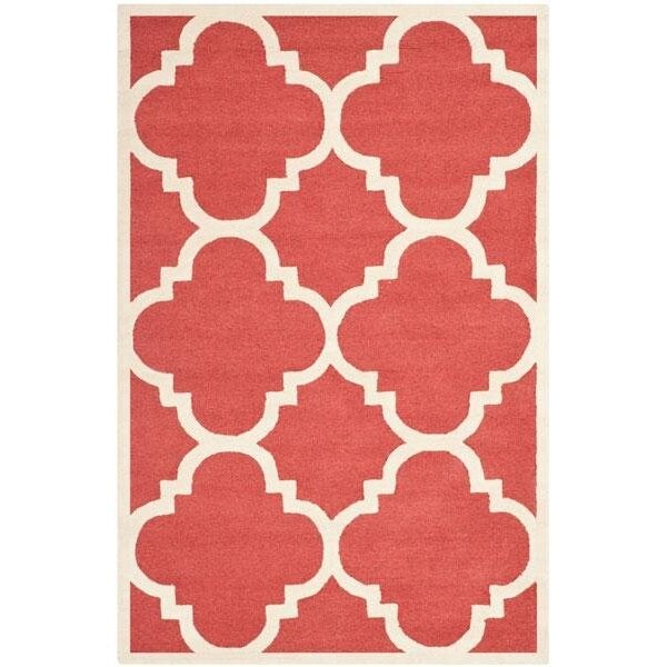 Safavieh Cambridge Hand Tufted Runner Rug- Rust - Ivory- 2 ft. 6 in. x 10 ft. - CAM140L-210