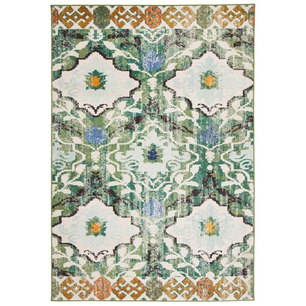 Safavieh 6 x 9 ft. Madison Transitional Rectangle Power Loomed Rug Green & Ivory - MAD445Y-6