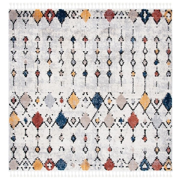 Safavieh 6 ft. 7 in. x 6 ft. 7 in. Morocco Power Loomed Square Area Rug Grey & Gold - MRC825F-7SQ