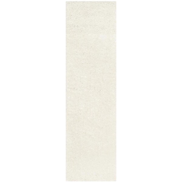 Safavieh 2 ft. 3 in. x 8 ft. Athens Shag Rectangle Machine Made Rug White - SGAS119B-28