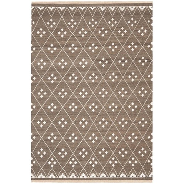 Safavieh Natural Kilim Hand Woven Flat Weave Large Rectangle Rug- Brown - Ivory- 10 X 14 Ft. - NKM316A-10