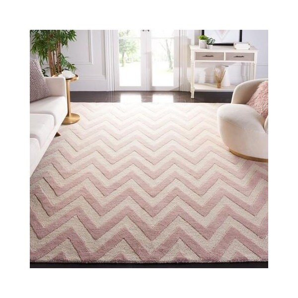 Safavieh Cambridge Hand Tufted Runner Rug- Light Pink - Ivory- 2 ft. 6 in. x 4 ft. - CAM139M-24