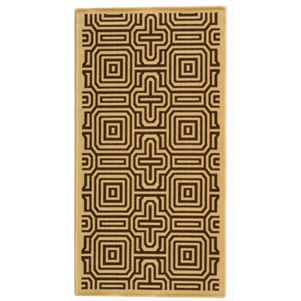 Safavieh 2 Ft. -7 In. X 5 Ft. Small Rectangle Indoor-Outdoor Courtyard- Natural And Brown- Machine Made Rug - CY2962-3001-3