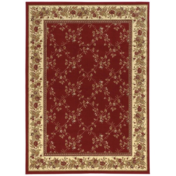 Radici Usa 1590-1001-RED 3 ft.3 x 4 ft.11 Como Rug - Red - 1590/1001/RED
