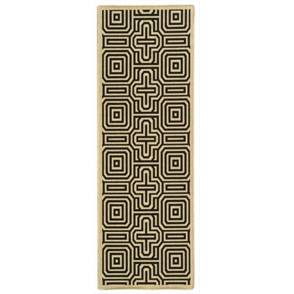 Safavieh 2 Ft. -4 In. X 6 Ft. -7 In. Runner Indoor-Outdoor Courtyard- Sand And Black- Machine Made Rug - CY2962-3901-27
