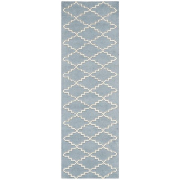 Safavieh Chatham Hand Tufted Runner Rug- Blue - Ivory- 2 ft. 3 in. x 7 ft. - CHT721B-27