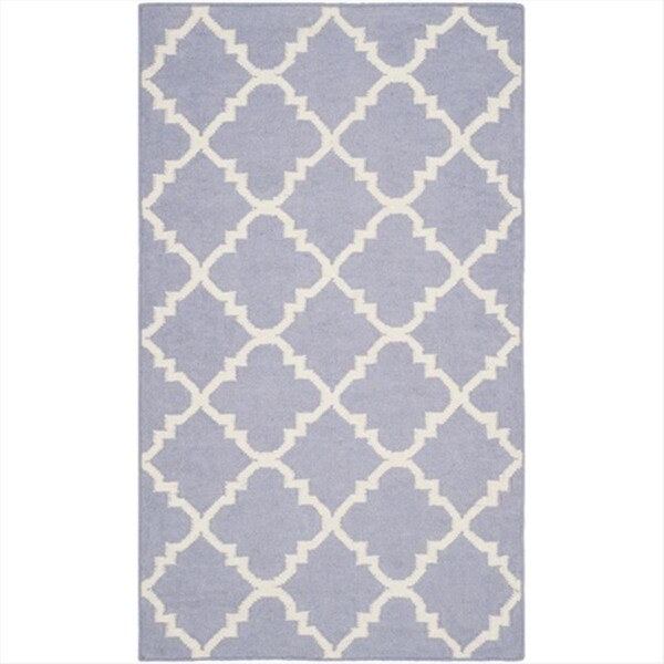 Safavieh 4 ft. x 6 ft. Rectangle Contemporary Dhurries- Purple and Ivory- Flatweave Rug - DHU554J-4