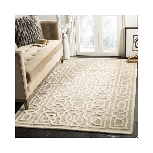 Safavieh Cambridge Hand Tufted Runner Rugs, Beige and Ivory - 2 ft.-6 in. x 8 ft. - CAM570J-28