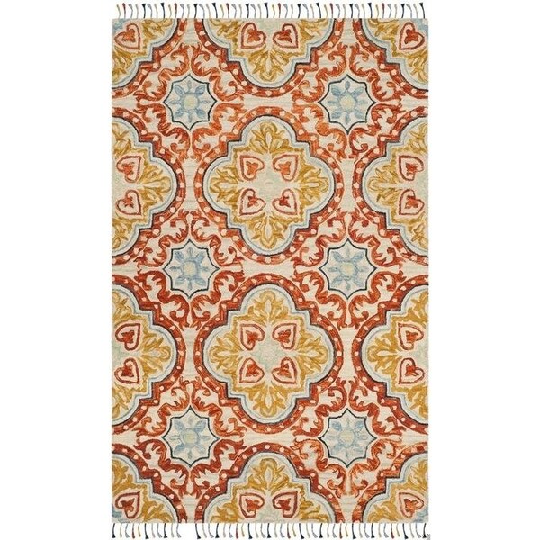 Safavieh 5 x 8 ft. Aspen Hand Tufted Medium Rectangle Area RugBeige & Rust - APN217A-5