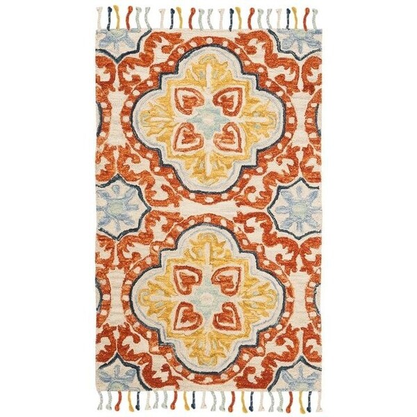 Safavieh 5 x 8 ft. Aspen Hand Tufted Medium Rectangle Area RugBeige & Rust - APN217A-5