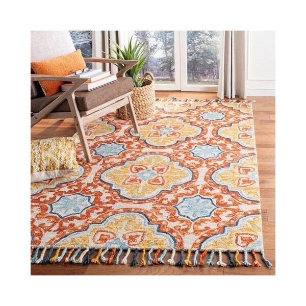Safavieh 5 x 8 ft. Aspen Hand Tufted Medium Rectangle Area RugBeige & Rust - APN217A-5