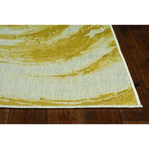 Homeroots 47 x 31 in. Ivory or Gold Polypropylene Rug - 375232