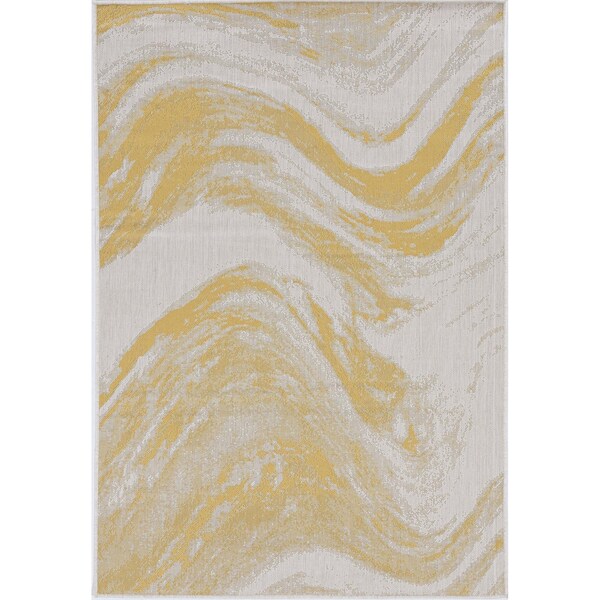 Homeroots 47 x 31 in. Ivory or Gold Polypropylene Rug - 375232