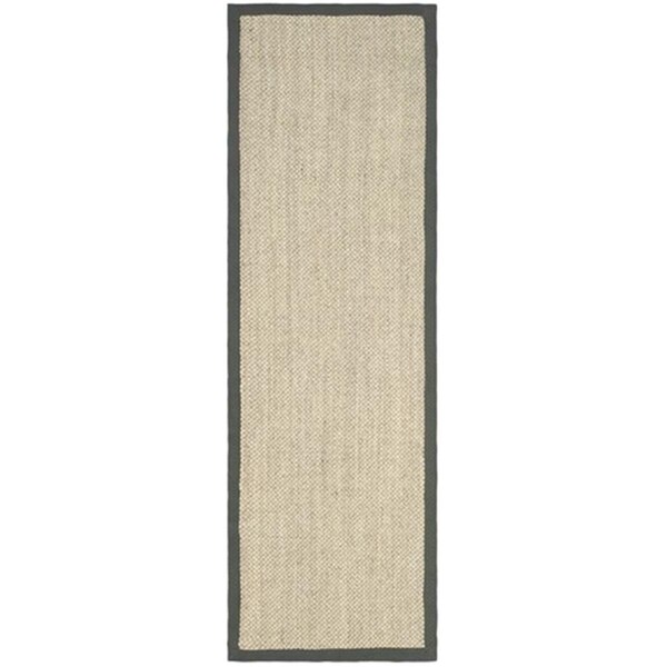 Safavieh Natural Fiber Power Loomed Runner Rug- Marble - Grey- 2 ft. 6 in. x 22 ft. - NF443B-222