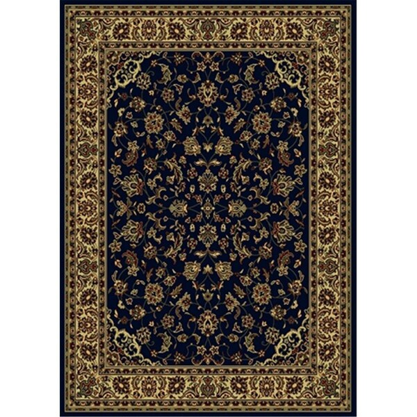 Auric Castello Rectangular Navy Blue Traditional Italy Area Rug; 5 ft. 5 in. W x 7 ft. 7 in. H - AU2643509