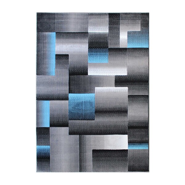 Flash Furniture Blue 6' x 9' Modern Color Blocked Area Rug - ACD-RGTRZ861-69-BL-GG