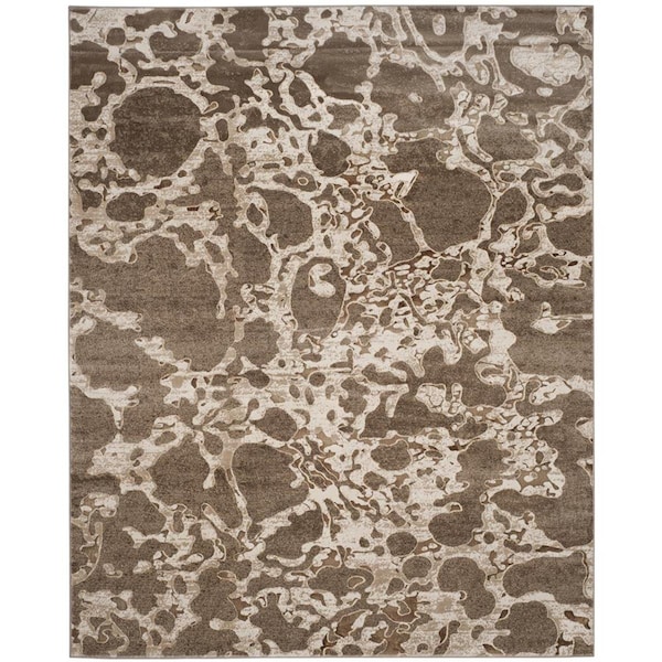 Flowers First 8 x 10 ft. Vogue Power Loomed Area Rug, Light Brown - Large Rectangle - FL2115239