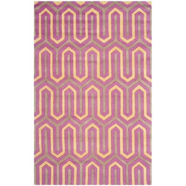 Safavieh Cambridge Hand Tufted Small Rectangle Rug- Fuchsia - Grey- 3 x 5 ft. - CAM351F-3